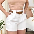 thumbnail image 3 of ZenCart Women Summer Shorts High-Waist Button Zipper Fly Wide Leg Shorts with Pockets Relaxed Comfortable Fit Shorts, 3 of 7