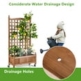 thumbnail image 5 of Patiojoy 2PC 50in Wood Planter Box with Trellis and Wheels Mobile Plant Raised Bed for Indoor&Outdoor, 5 of 7