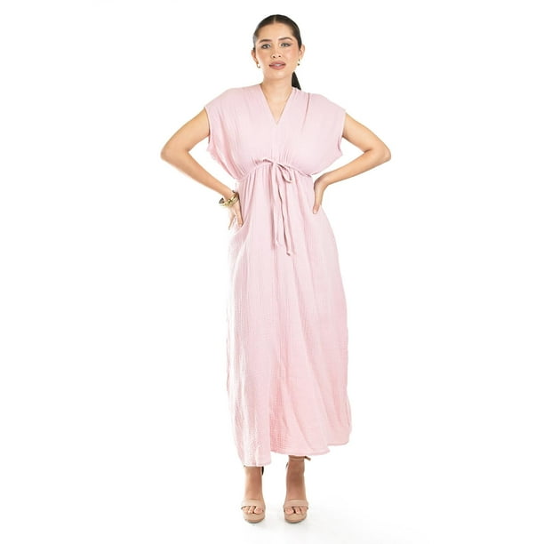 Maxi vestido de algodon Roman Fashion /Juvenil, 4365 (Rosa palo) rosa M