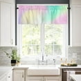 thumbnail image 2 of Gradient Window Curtain Valance for Kitchen Windows/Bathroom/Living Room/Bedroom Privacy Decorative Rod Pocket Short Window Valance Curtain, 52" W x 18" L, Brilliant Color Gradient, 2 of 4