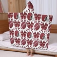 thumbnail image 5 of Red Football Helmets with Bows Pattern Hooded Bath Towel，60"x35" for Ages 3 To 12 Kids, Quick Dry Lightweight Soft Microfiber Hood Beach Towel Cover Up for Kids, 5 of 7