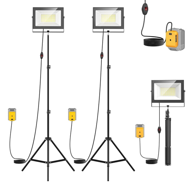 Luces de trabajo LED LIVOWALNY, 200 W, 2000 lm, trípode impermeable