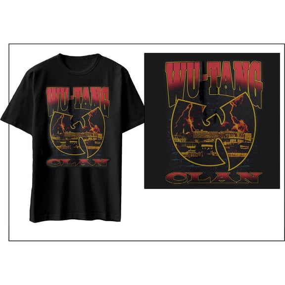 Men's Wu Tang Clan Lightning Infill W Slim Fit T-shirt Small Black