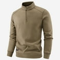 thumbnail image 2 of Xzbqbs Long Sleeve Shirts for Men Quarter Zip Up Slim Fit Pullover Tops Casual Lightweight Fleece Warm Solid Color Fall Shirts, 2 of 3