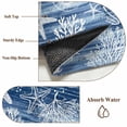 thumbnail image 6 of Navy Blue Coastal Round Area Rug 8Ft Washable Large Circle Rugs for Living Room Dorm, Summer Beach Nautical Starfish Coral Vintage Non-Slip Carpet Floor Mats Indoor Outdoor Carpet Runner Home Decor, 6 of 8