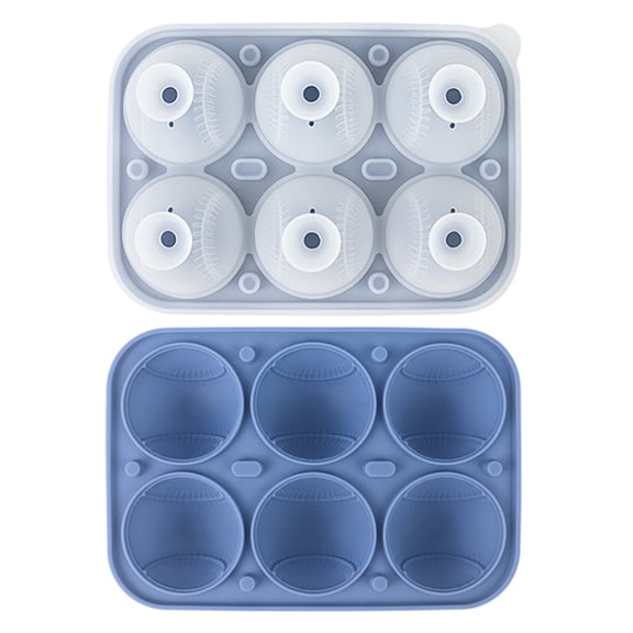 Silicone Ice Cube Mold Tray - BPA Free, Easy Release, Stackable Design with 6 Large Round Ice Molds for Whiskey, Cocktails, Coffee, Summer Drinks, Home Bar, Party Use