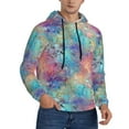 thumbnail image 2 of Wukai blue pink colorful cracked texture Print Men Hoodies Fleece Sweatshirts Long Sleeve Sweaters Pullover Fall Outfits Winter Clothes-Medium, 2 of 7