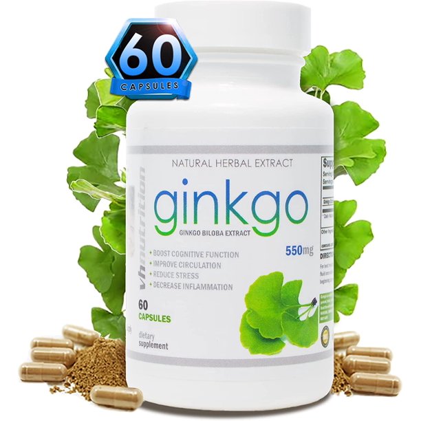 VH Nutrition Ginkgo Biloba 550mg Supplement Supports Brain Health