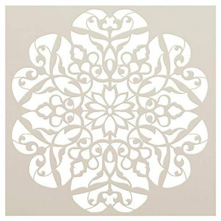 Mandala - Flower Swirls - Complete Stencil by StudioR12 | Reusable Mylar Template | Use to Paint Wood Signs - Pallets - Pillows - Wall Art - Floor Tile - Select Size (12