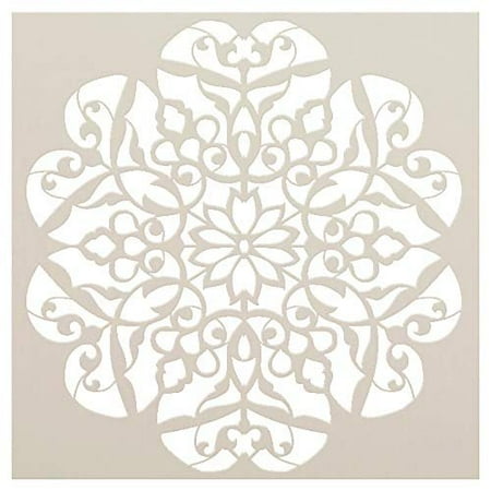 Mandala - Flower Swirls - Complete Stencil by StudioR12 | Reusable Mylar Template | Use to Paint Wood Signs - Pallets - Pillows - Wall Art - Floor Tile - Select Size (12" x 12")