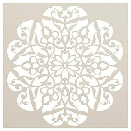 Mandala - Flower Swirls - Complete Stencil by StudioR12 | Reusable Mylar Template | Use to Paint Wood Signs - Pallets - Pillows - Wall Art - Floor Tile - Select Size (12