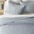 thumbnail image 2 of EVERGRACE 100% Cotton Paisley Quilt Set, Queen Size 3 Piece Set – Prewashed Lightweight Bedspread with 2 Shams, Soft & Breathable Matelasse Coverlet for All-Season Comfort, Pearl Blue, 2 of 8