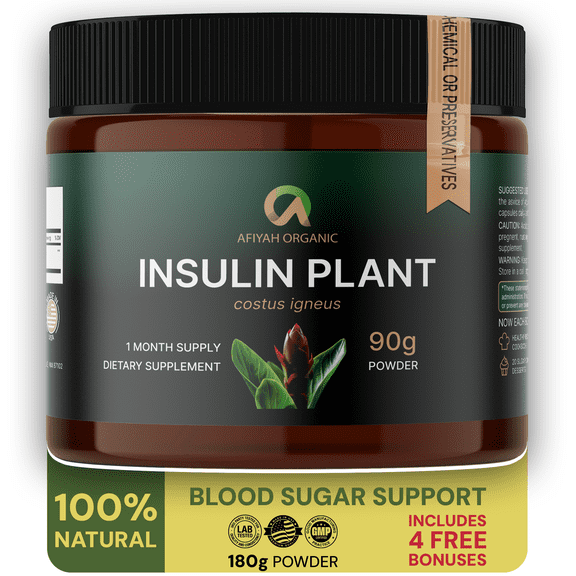 Afiyah Organic - Costus Igneus (Insulin Plant) Powder, 90g