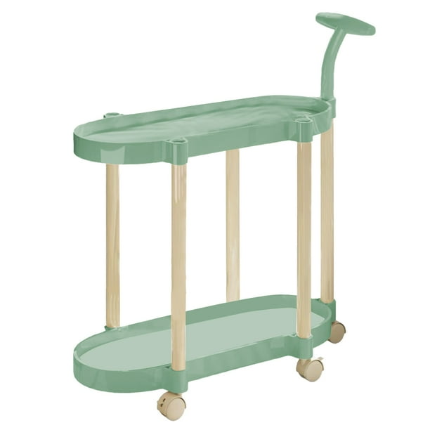 Estante de almacenamiento móvil multicapa de 1 pieza con ruedas, organizador de plástico de gran capacidad para sala de estar, dormitorio, cocina, 44 x 21 x 6 Yulucky