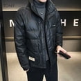thumbnail image 4 of Chaqueta de plumón con cuello alto para hombre, chaquetas cortas con relleno de plumón de pato, chaquetas acolchadas ligeras de marca de invierno para hombre 2024, abrigo para hombre, 4 of 5