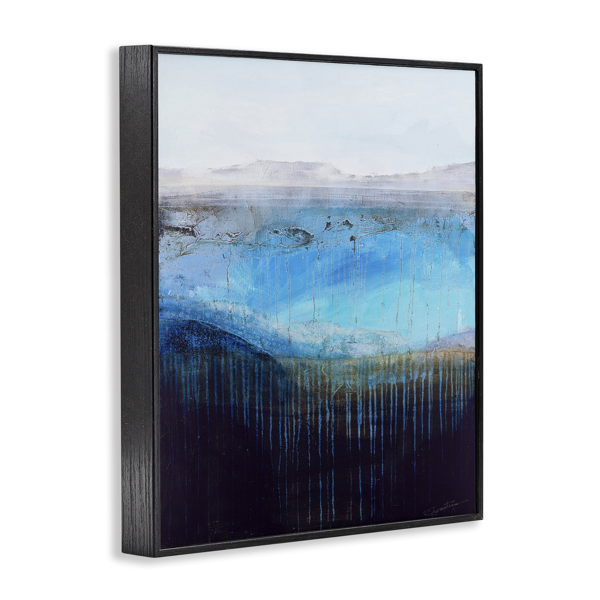 Stupell Industries Intense Abstract Landscape Abstract Painting Black Framed Art Print Wall Art, 11 x 14