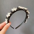 thumbnail image 2 of Visland Women Headband, Fashion Elegant Resin Faux Pearl Non-Slip Elastic Bangs Clip Hairband Hair Hoop Hair Accessories for Washing Face and Daily Wear, 2 of 7