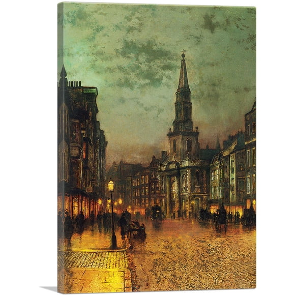 ARTCANVAS Blackman Street - London 1885 Impression sur Toile par John Atkinson Grimshaw - Taille : 26 Pouces x 18 Pouces (1.50 Pouces de Profondeur)