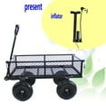 thumbnail image 2 of Steel Garden Cart Flatbed with Removable Sides, 550LBS Heavy Duty Yard Cart with 180° Rotating Handle and 10 Inch Tires, 3.5 Cu.ft Capacity, Foldable Metal Wagon for Garden, Farm, Yard, Black, 2 of 9