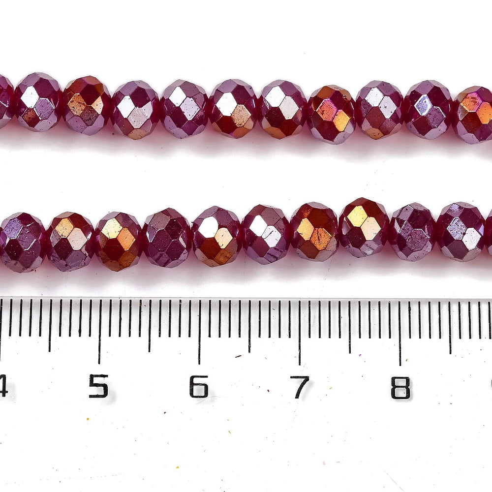 Baking Electroplate Glass Beads Strands AB Color Faceted Round Dark Red 10x8mm Hole: 1mm about 63~65pcs/strand 18.90''(48~50cm)