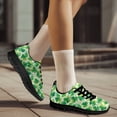 thumbnail image 3 of COEQINE Girls Black Sole Sneakers Lace Up Women Running Shoes for Travel Outdoor Comfortable Training Athletic Green Clover Sport Shoes for St. Patrick's Day, Watercolor Green Shamrock, 3 of 7