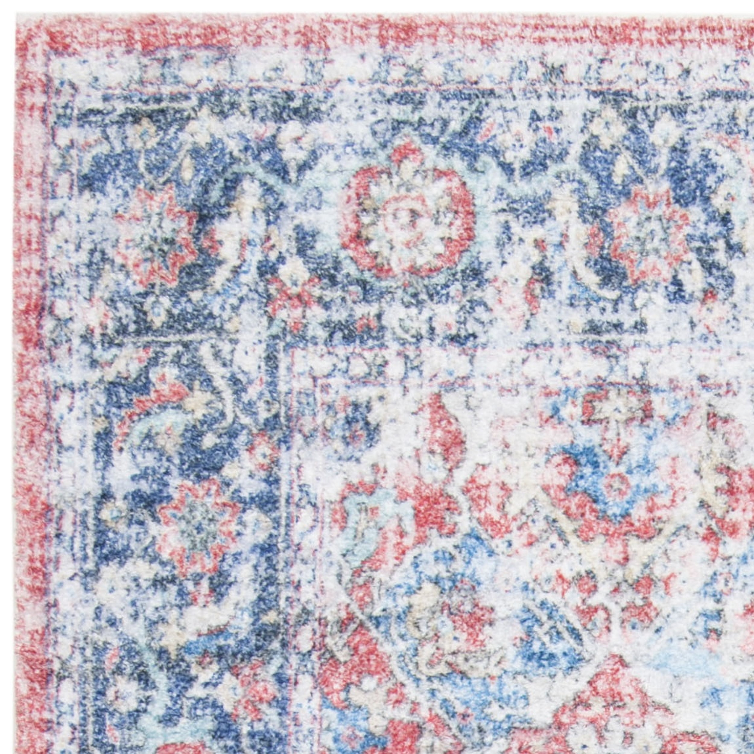 SAFAVIEH Saffron Bronagh Distressed Oriental Area Rug, Rust/Blue, 8' x 10'