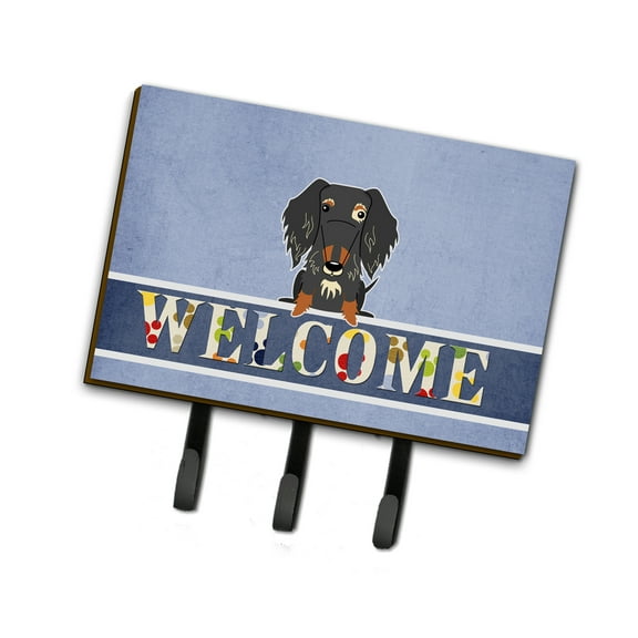 Carolines Treasures BB5709TH68 Wire Haired Dachshund Dapple Welcome Leash or Key Holder Triple multicolor