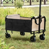 OUNONA  Camping Wagon Cart Bag Reusable Trolley Storage Travel Black