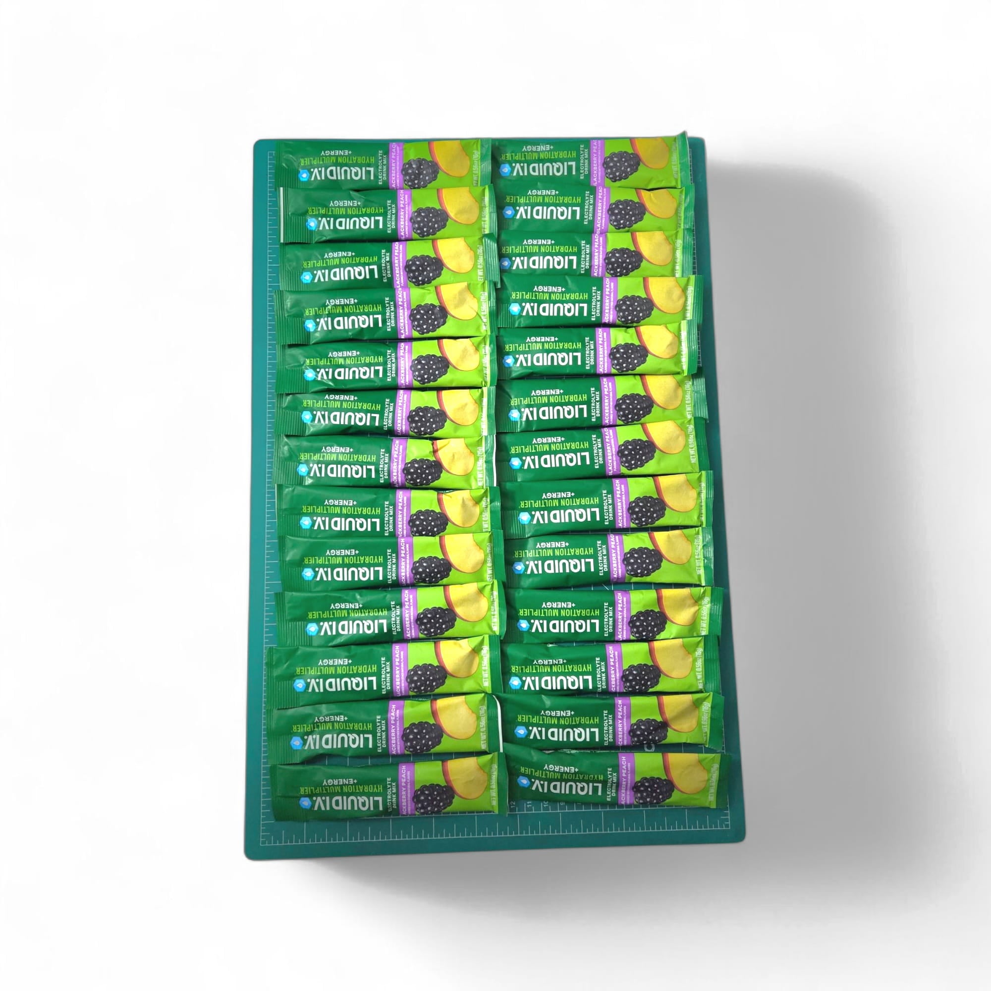 Liquid I.V. Hydration Multiplier + Energy Drink Mix Powder Sticks, Blackberry Peach Flavor, 26 Count
