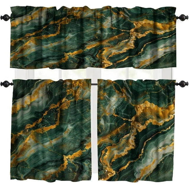 Landscape Curtains, Spring Nature Woodland Mountain Flower Green Tree Scenery Print Patterned Waterproof Fabric Grommet Window Drapes for Bedroom Living Room Cafe Office 2 Panels W42 x L63