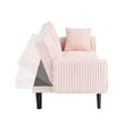 thumbnail image 6 of 72" Convertible Loveseat Sofa, Modern Corduroy Sleeper with 3-Position Reclining Backrest & Retractable Cup Holder for Small Spaces, Apartment Living Room, Pink, 6 of 9