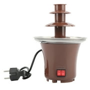 Houkiper Chocolate Fountain Chocolate Fondue Fountains Stainless Steel Easy to Clean Heat Resistant Three Layers Chocolate Fountain