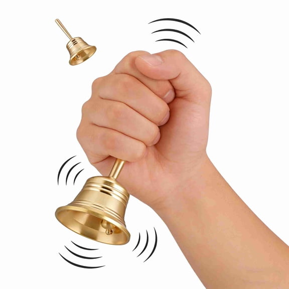 Brass Hand Bell, 2.09" Small Call Bell, Dinner Hand Bell for Seniors Bedside, Games, Pet Training and More