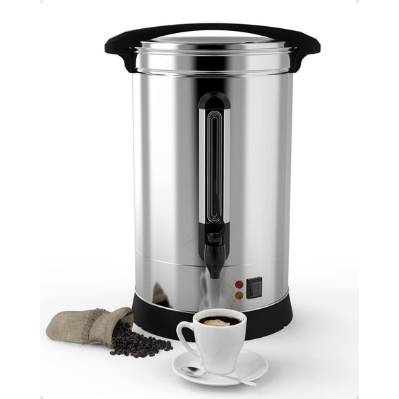 100/120 Cup Fast Brew Commercial Coffee Urn, 14 L/18L Stainless Steel Coffee Maker for Church, Meeting rooms, Lounges, and Other Large Gatherings