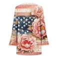thumbnail image 5 of Kvture 4th of July Tops for Women Henley V Neck Button 3/4 Sleeve Blouse Independence Day Patriotic T Shirts Summer Pink Tees M, 5 of 5