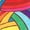 Rainbow, variant on BLISSFUL STEP Women's Colorful Printed Hollow-out Platform Peep-Toe Slip Sandals Rainbow 5