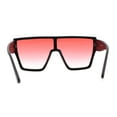thumbnail image 2 of SA106 80s Flat Top Shield Robotic Plastic Sunglasses Matte Black Red, 2 of 4