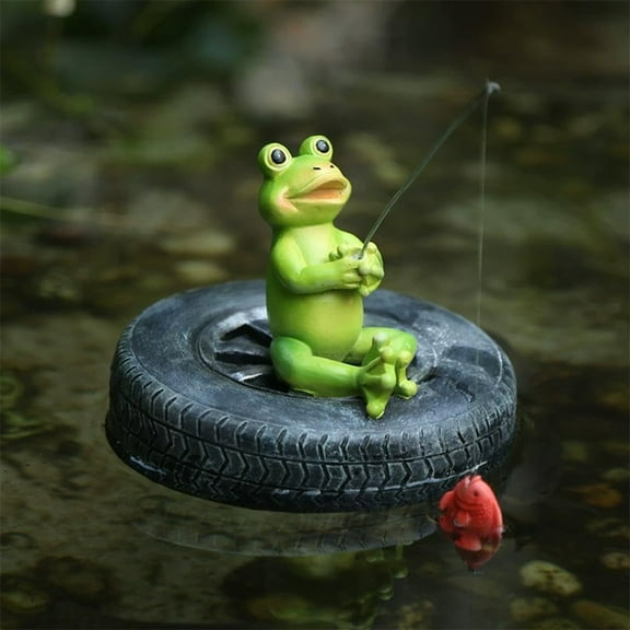 Floating Frog Figurine, Resin Frog Pond Decor, Cute Garden Frog Figurine for Indoor Outdoor Statue Craft Figure for Garden, Pool