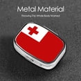 thumbnail image 5 of Metal Pill Organizer Tonga Flag Portable Compact Pill Box 2 Compartments Pill Case For Purse Pocket, 5 of 5