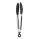 thumbnail image 3 of Pinzas de silicona para alimentos, antiescaldaduras, de acero inoxidable, para barbacoa, cocina, hogar y exterior (18 cm, color negro), 3 of 14