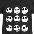 thumbnail image 3 of The Nightmare Before Christmas - Jack Face Grid - Toddler And Youth Girls Short Sleeve Graphic T-Shirt, 3 of 5