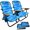2 Pack Blue, variant on Backpack Beach Chair - 5 Positions and Lays Flat – Deluxe Wood Arm Rests – Cup Holder Storage Pouch on Side - Padded Pillow - Storage Bag on Back – Lightweight Rustproof Aluminum – Black Frame - 1 Pac