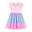 Pink, variant on newwalpole Girl Sleeveless Dress Ruffle Rainbow Color Block Cotton Casual Tiered Pleated Twirly Dress Light Blue for Size 8-9 Years