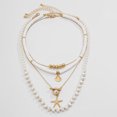 thumbnail image 3 of NICKSUN 18K Gold-Plated Pearl Layered Stack Chain Necklace Set Jewelry for Women Pearl Bohemian Style, 3 of 11