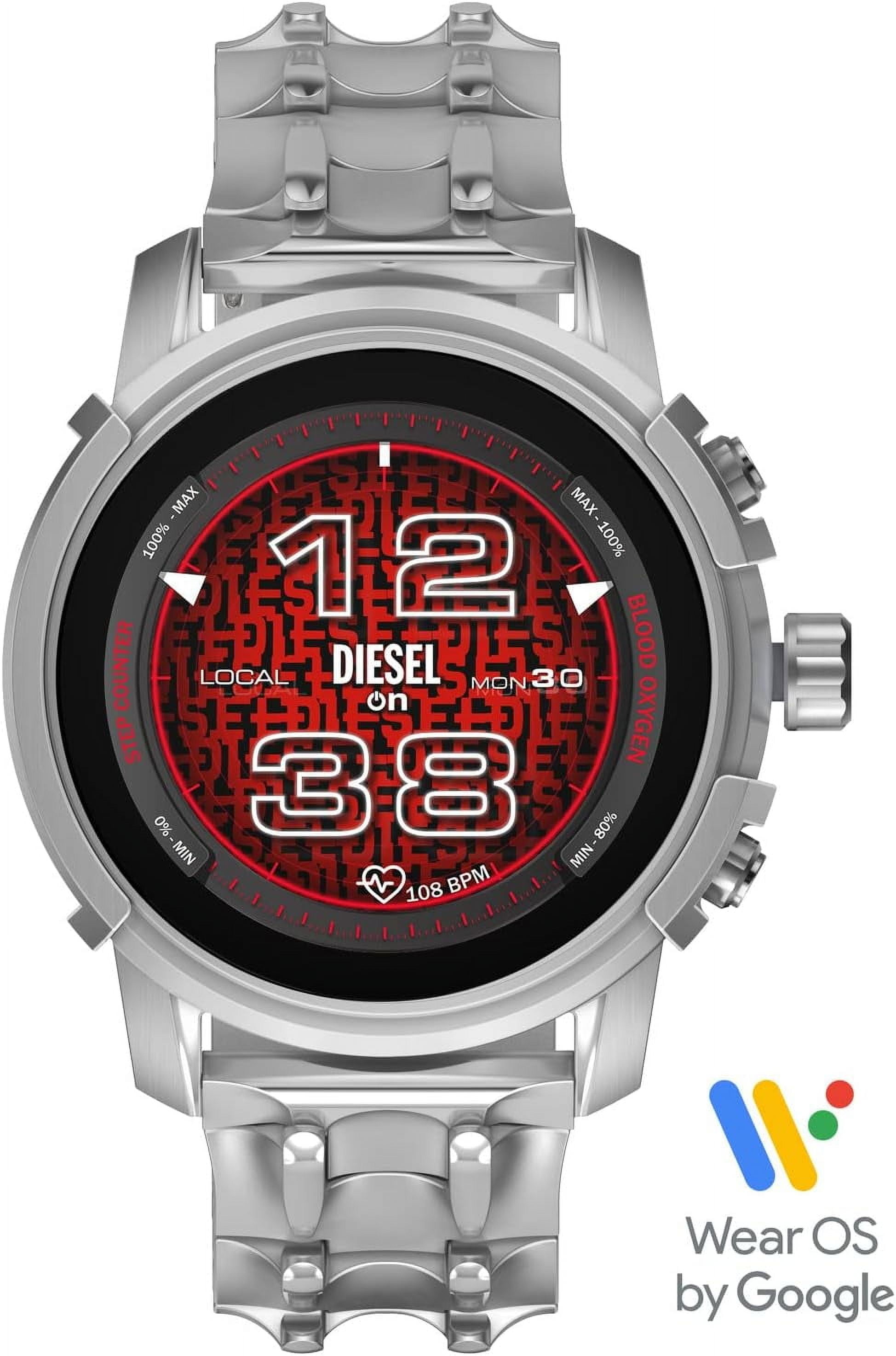 Diesel メンズスマートウォッチ Griffed Gen 6 DZT2040 Diesel DZT2040 Griffed Gen 6 Silver Stainless Steel Bracelet