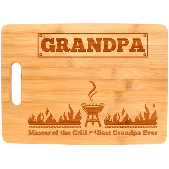 ThisWear Fathers Day Gifts for Grandpa Master of the Grill Father Day Gifts Birthday Gifts for Grandpa Unique Gifts for Grandpa Big Rectangle Bamboo Cutting Board