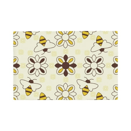 

Placemats Set of 4 / 6 Sweet Bee Placemats for Dining Table Indoor/Outdoors Heat Resistant Washable Placemats 18 x 12