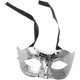 thumbnail image 1 of Mascarilla de Espejo Disco Plateado para Carnaval y Fiesta de Halloween Media Cara Ligera y Transpirable Accesorio Brillante para Hombre y Mujer Eventos y Bailes, 1 of 5