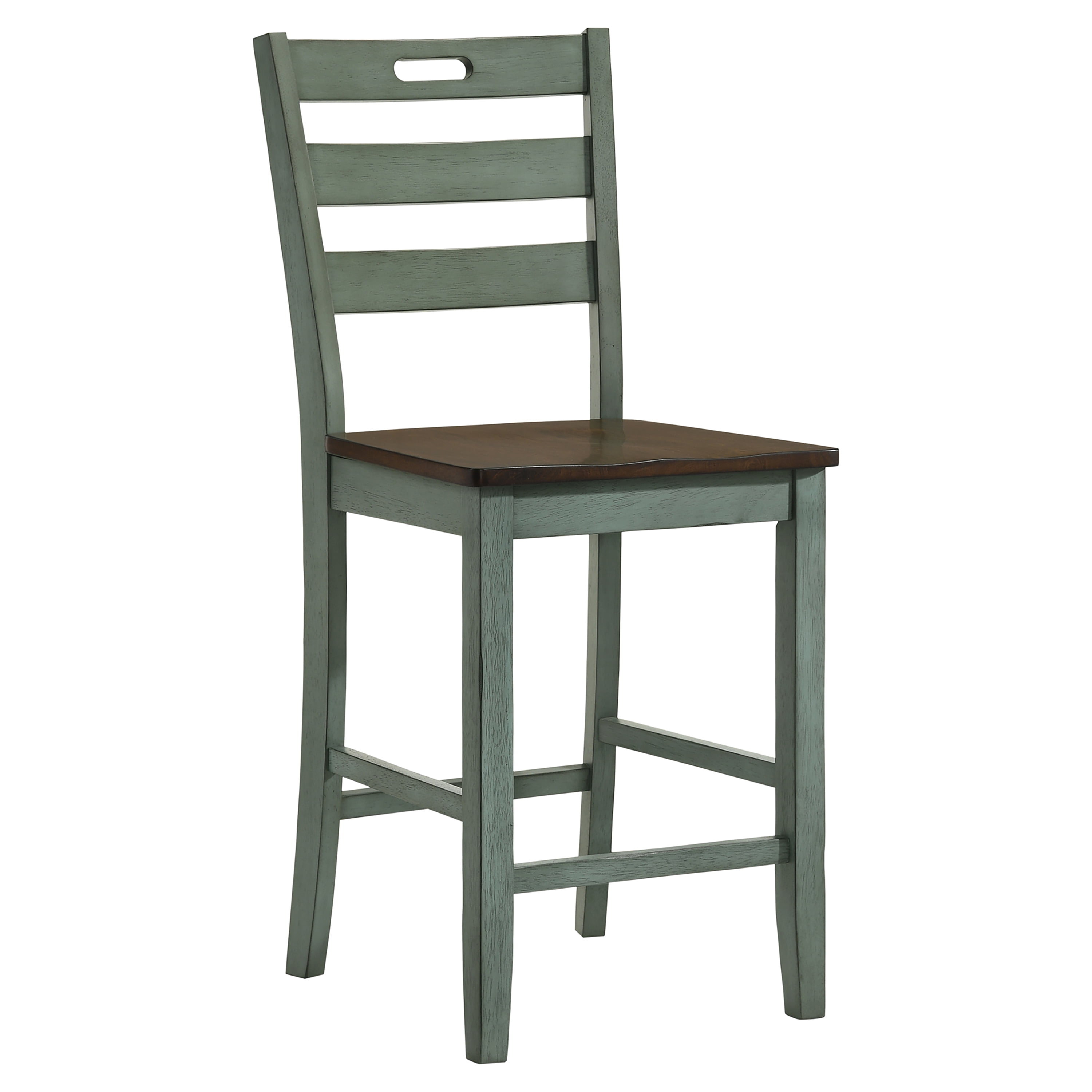 Furniture of America Donia Wood Counter Chair- Set of 2, Antique Green