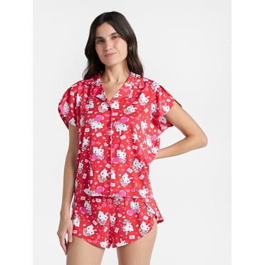 Hello Kitty Women's Valentine's Day Shorty Pajama Set, 2-Piece, Sizes XS-3X